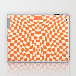 Orange and white checker symmetrical pattern Laptop Skin