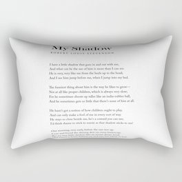 My Shadow - Robert Louis Stevenson Poem - Literature - Typography Print 1 Rectangular Pillow