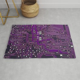 The surface of the digital circuit Area & Throw Rug