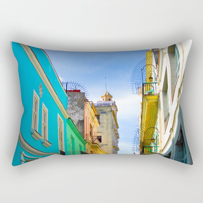 Streetview - Street and houses in Havana Rectangular Pillow