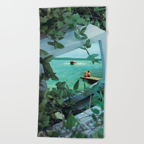 Living inside the box Beach Towel