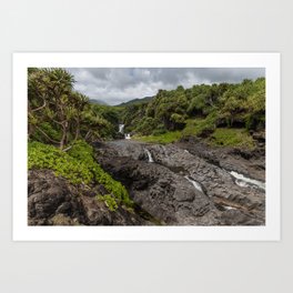 Beautiful Oheo Gulch (Seven Sacred Pools) vista, Maui Art Print