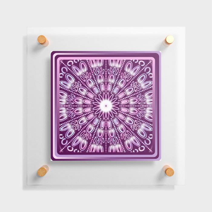 Abstract Pink and Purple Mandala Floating Acrylic Print