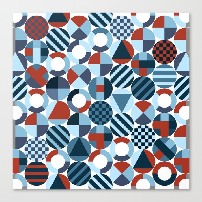 Red and Blue Pattern Canvas Print