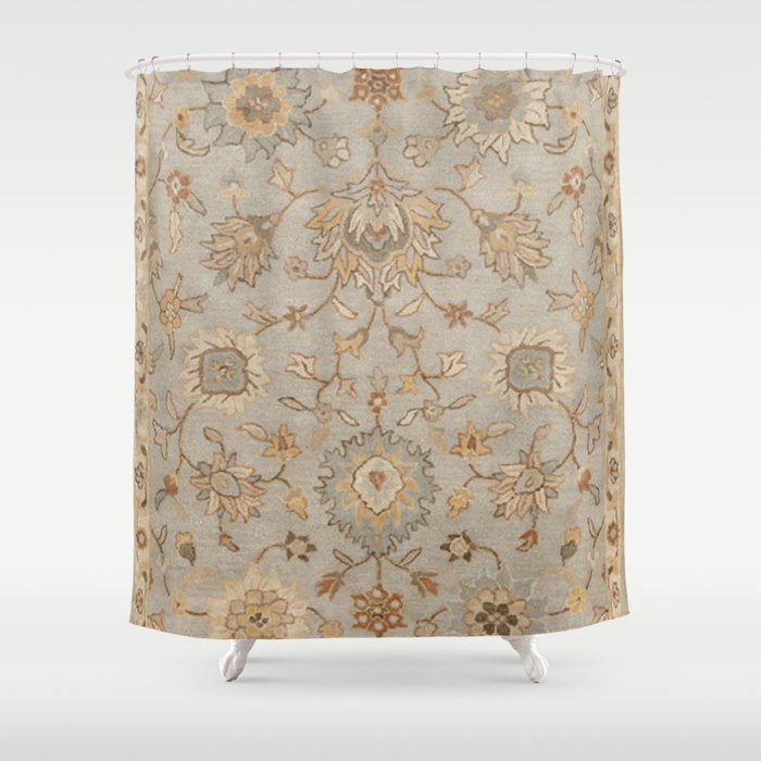 Antique Persian Floral Medallion Vector Painting Shower Curtain