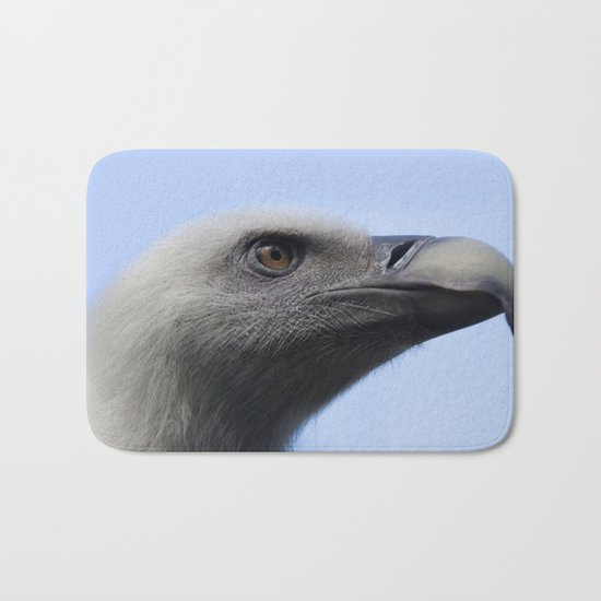 Headshot of young Griffon vulture, Gyps fulvus II Bath Mat