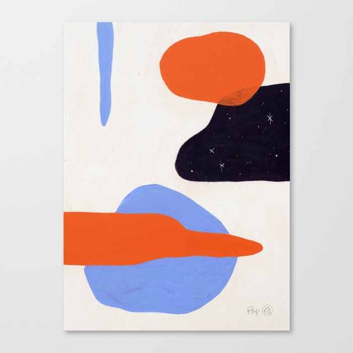 Abstract Blobazzo - Blue and Orange Canvas Print