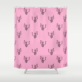 Skeleton pattern - Pink and black Shower Curtain
