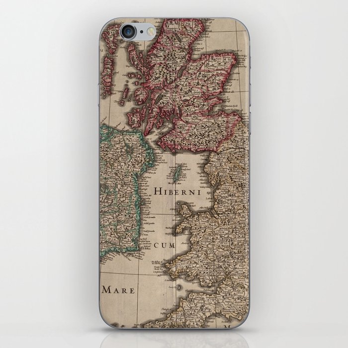 Vintage Map of The British Isles (1617) iPhone Skin
