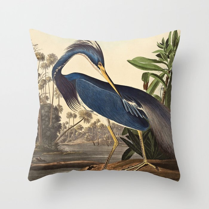 John James Audubon - Louisiana Heron Deko-Kissen | Gemälde, Birds, Exotic, Park, Farbe, Wing, Luxury, Porträt, Beautiful, Joy