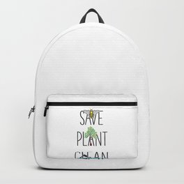 Save Bees, Plant Trees, Clean The Seas Nature Environment Gift Backpack