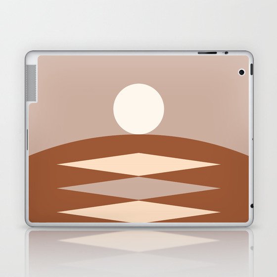 Abstract Geometric Sunrise 18 in Terracotta Beige Laptop & iPad Skin