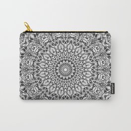 Black Gray and White Mandala Carry-All Pouch