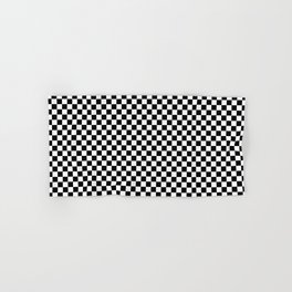 Black And White Checkered Minimalist Geometric Line Drawing Hand & Bath Towel