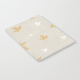 Gold White Autumn Leaves On Silver Elegant Collection Notebook