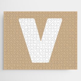 V (White & Tan Letter) Jigsaw Puzzle