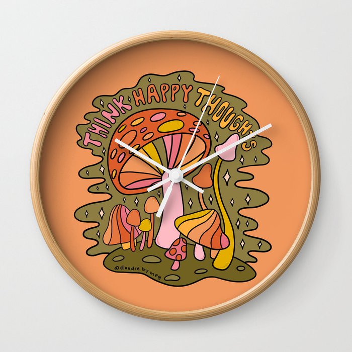 Think Happy Thoughts Wall Clock
