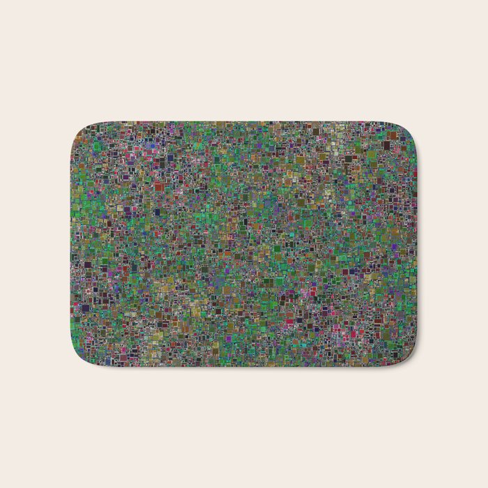 Tiny Green and Purple Mini Mosaic Tile Bath Mat by Natural Design