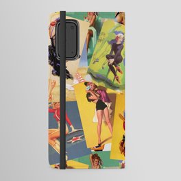 Retro Pin Up Girl Art Collage Android Wallet Case