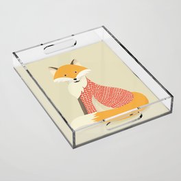 Whimsical Red Fox Acrylic Tray