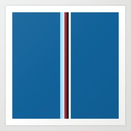Pure Racing - Simple Lines on Blue Art Print