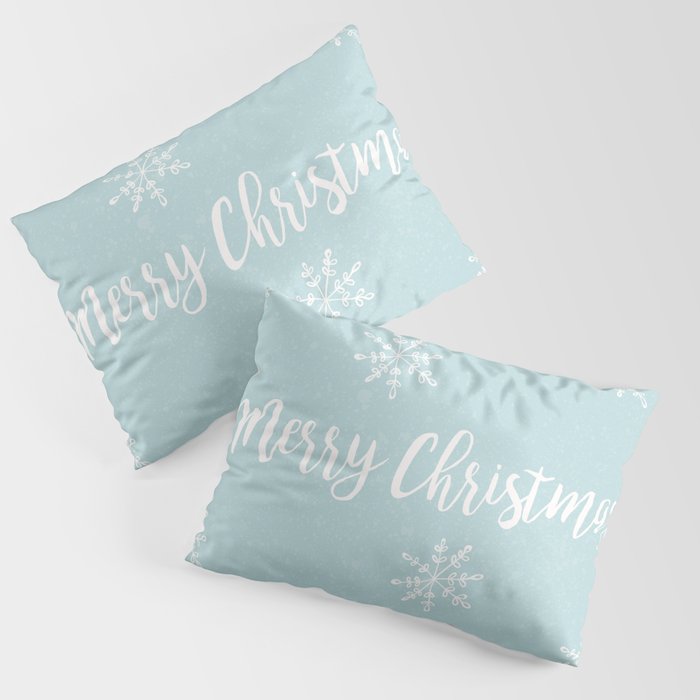 Merry Christmas Mint Pillow Sham by LaVieClaire Society6