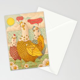 Motivational Chickens Stationery Card