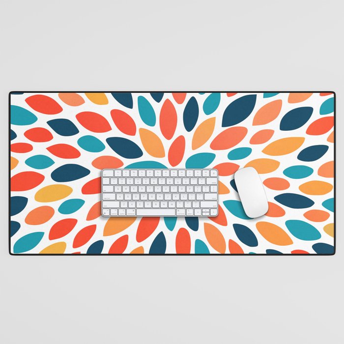 Colorful Floral Bloom Desk Mat