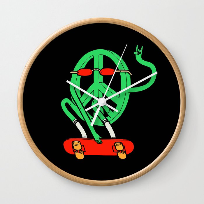 Peace Skater Wall Clock