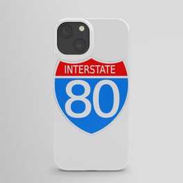 80 Interstate Red & Blue - Classic Vintage Retro American Highway Sign iPhone Case