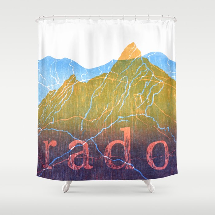 Colorado Mountain Boulder Flat Irons and Continental Divide Shower Curtain