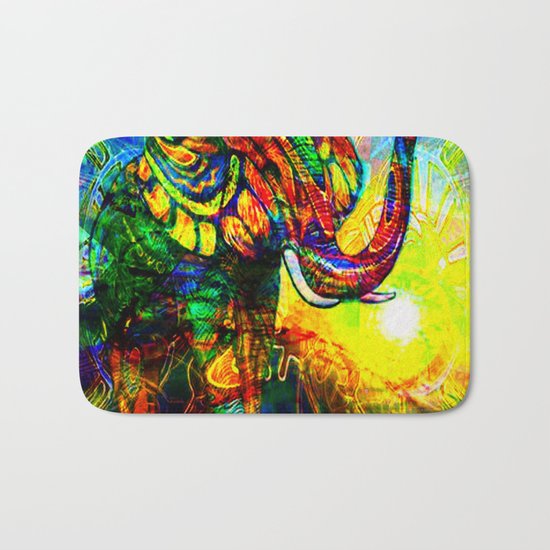 " The old elephant knows where to find some water. " Bath Mat