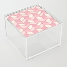 Vintage Diagonal Rectangles Pink Vanilla Acrylic Box