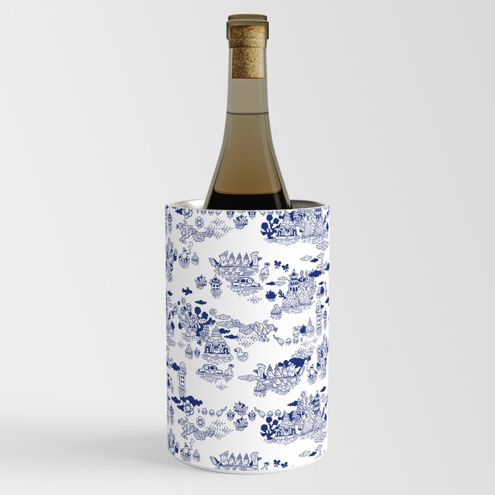 Flood antique Chinese porcelain Wine Chiller by Anukun Hamala (NHD) Society6