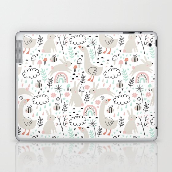Pet Garden - Rabbits, Goose  & Bees Laptop & iPad Skin