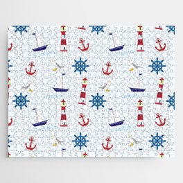 Summer Nautical Modern Collection Jigsaw Puzzle