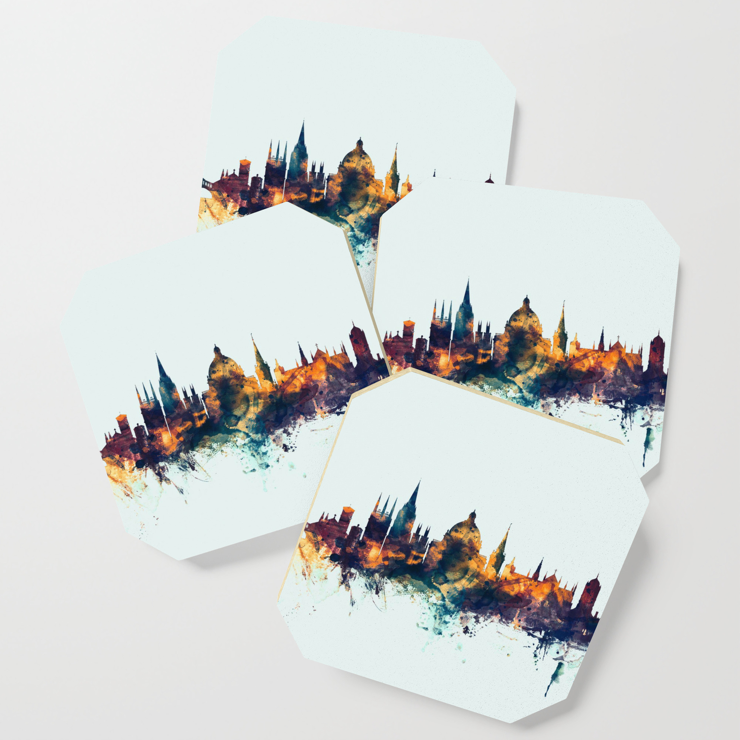 Oxford England Skyline Coaster By Artpause Society6