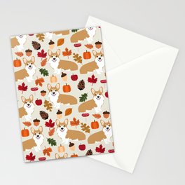 Corgi Autumn Fall woodland pillow phone case cute corgi design corgi dog pattern corgis love Stationery Card