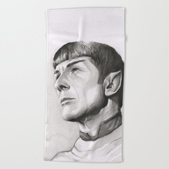 Star Trek Spock Portrait Beach Towel