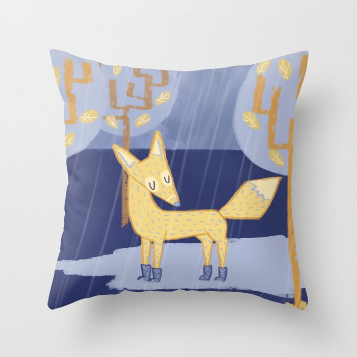 Woodland Fox Throw Pillow