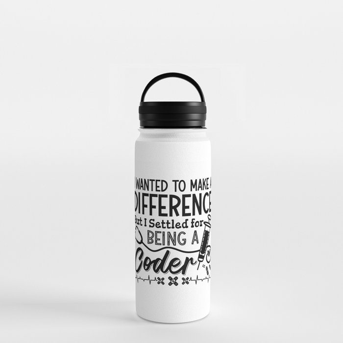 Medical Coder Being A Coder ICD Programmer Coding Water Bottle