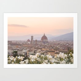 Sunset In Florence, Tuscany Photo | Il Duomo Cathedral In Soft Pastel Colors Art Print | Italy Travel Photography Art Print