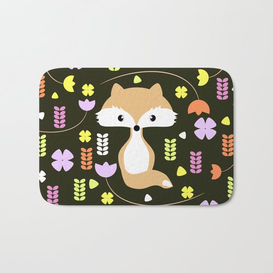 Fox among flowers II Bath Mat