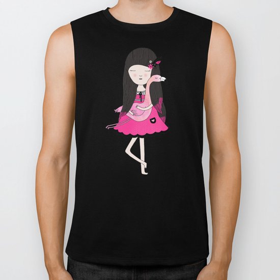 Flavia and Flamingo Biker Tank