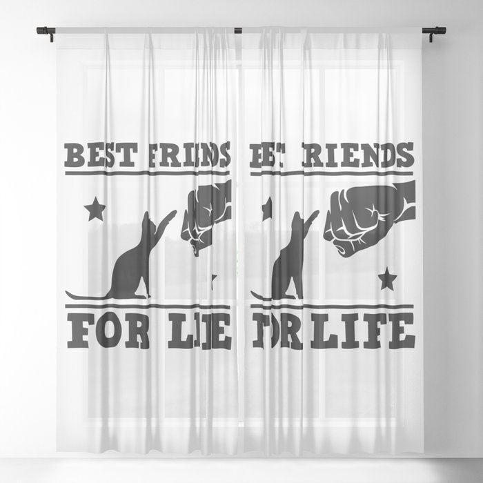 Cat Dad Best Friends For Life Sheer Curtain