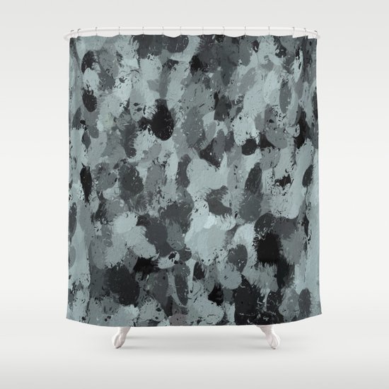 Black and Smokey Blue Pastels 3216 Shower Curtain
