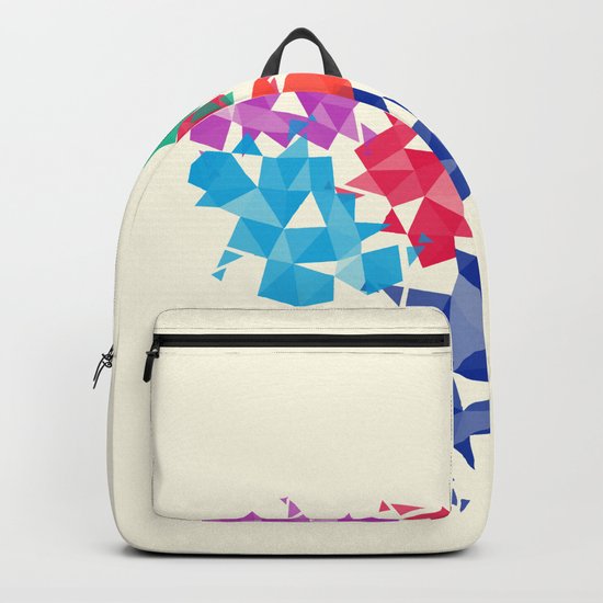 Background of geometric shapes. Colorful mosaic pattern Backpack