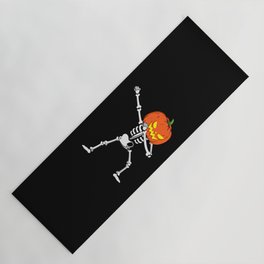 Dabbing Skeleton Pumpkin Halloween Yoga Mat