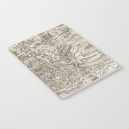 Vintage Pictorial Map of Rome Italy (1575) Notebook