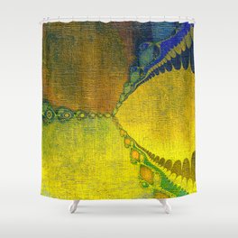 Sunny Southwestern Abstract - yellow navy chartreuse  Shower Curtain